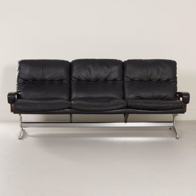 Leather 3-Seater Sofa by Andre Vandenbeuck for Strässle International, 1960s-ZT-1793276