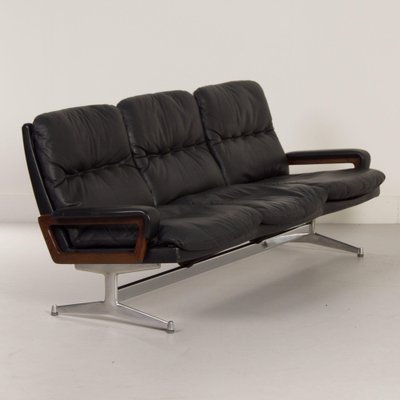 Leather 3-Seater Sofa by Andre Vandenbeuck for Strässle International, 1960s-ZT-1793276