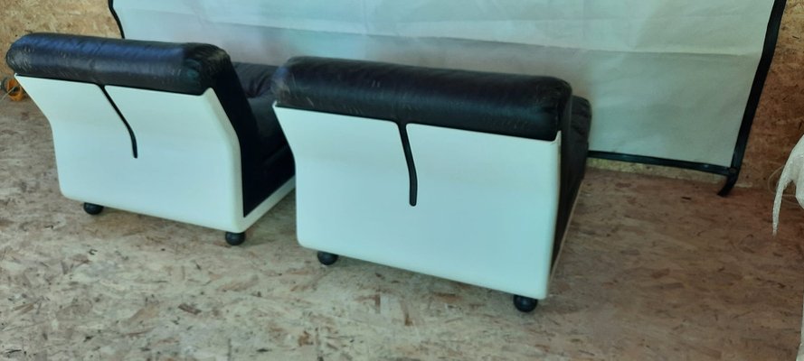 Leather Amanta Armchairs by Mario Bellini for B&B Italia, 1970s, Set of 4-XQY-1405449