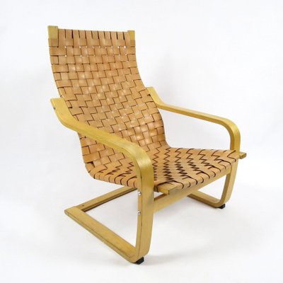 Leather and Beech Lounge Chair by Noboru Nakamura for Ikea, 1990s-BH-1176697