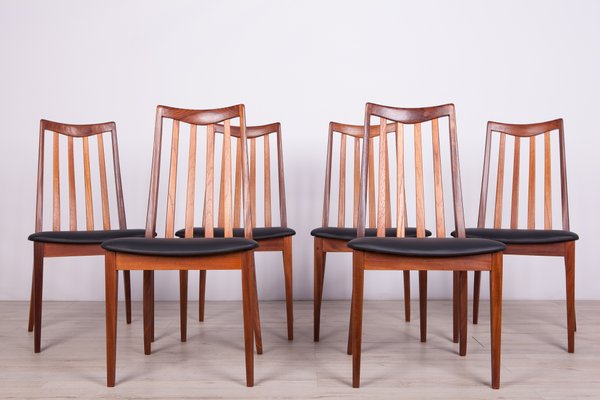 Leather and Teak Dining Chairs by Leslie Dandy for G-Plan, 1960s, Set of 6-NIT-698525