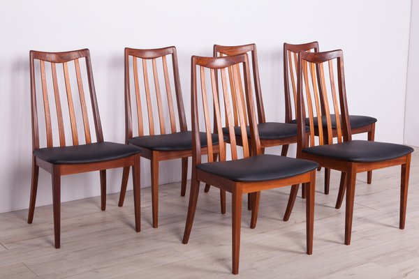 Leather and Teak Dining Chairs by Leslie Dandy for G-Plan, 1960s, Set of 6-NIT-698525