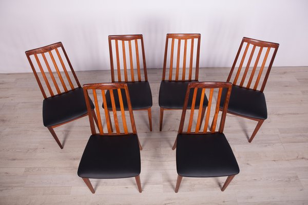 Leather and Teak Dining Chairs by Leslie Dandy for G-Plan, 1960s, Set of 6-NIT-698525