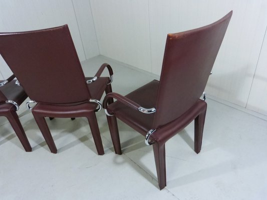 Leather Arcadia Dining Chairs from Arper, Italy 1980s, Set of 4-TU-1802272