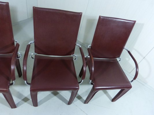 Leather Arcadia Dining Chairs from Arper, Italy 1980s, Set of 4-TU-1802272