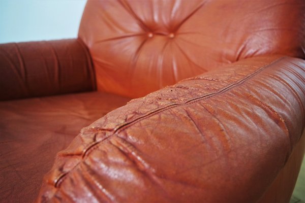 Leather Armchairs, 1970s, Set of 2-KNM-978802