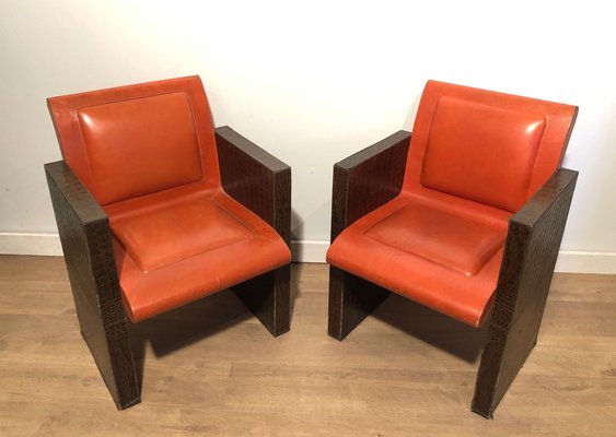 Leather Armchairs, 1970s, Set of 2-BA-1642911