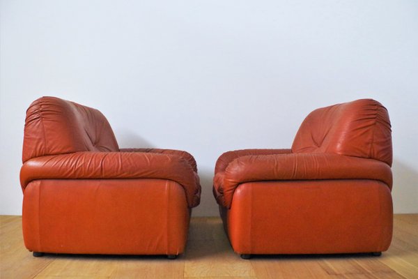 Leather Armchairs, 1970s, Set of 2-KNM-978802