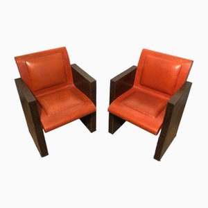 Leather Armchairs, 1970s, Set of 2-BA-1642911