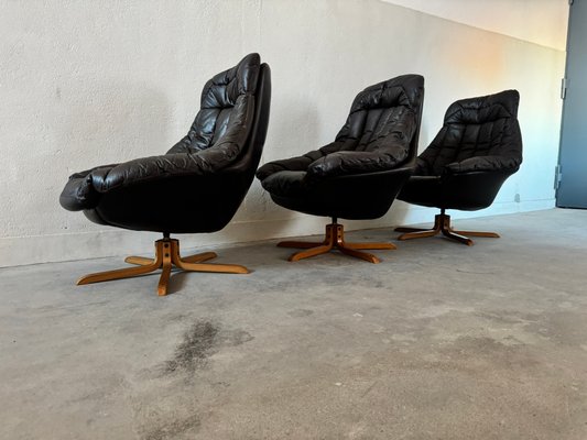 Leather Armchairs by H.W. Klein for Bramin, 1960s, Set of 3-EBP-2016659