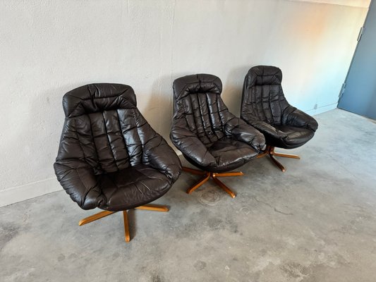 Leather Armchairs by H.W. Klein for Bramin, 1960s, Set of 3-EBP-2016659