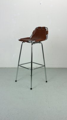 Leather Bar Stool attributed to Charlotte Perriand for Les Arc, 1960s-DT-2026269