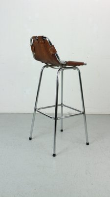 Leather Bar Stool attributed to Charlotte Perriand for Les Arc, 1960s-DT-2026269