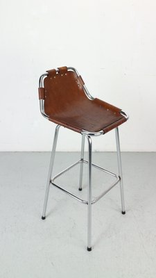 Leather Bar Stool attributed to Charlotte Perriand for Les Arc, 1960s-DT-2026269