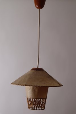 Leather Boho Pendant Lamp, 1960s-ESB-1367067