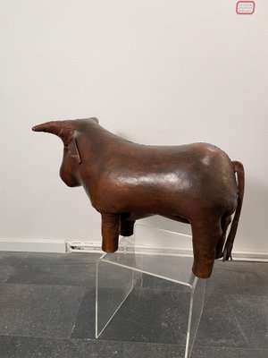 Leather Bull Stool from Dimitri Omersa, 1970s-XGS-1819261