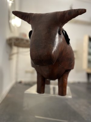 Leather Bull Stool from Dimitri Omersa, 1970s-XGS-1819261