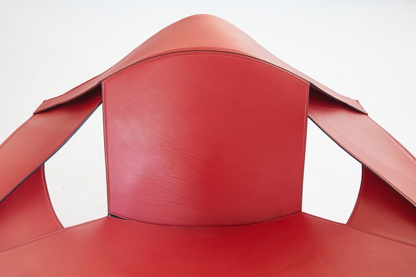 Leather Chair with Lacquered Metal by Jacques Harold Pollard for Matteo Grassi, 1987-TJQ-1771112