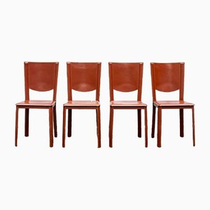 Leather Chairs by Enrico Pellizzoni, 1970s, Set of 4-VCV-1264318