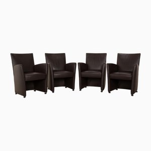 Leather Chairs in Brown with Rolling Function by Willi Schillig-RQW-2036303