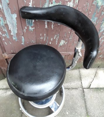 Leather & Chromed Steel Doctor's Swivel Chair, 1970s-HOI-842286