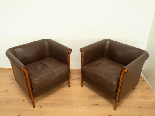 Leather Club Set by Antonio Citterio for Moroso, 1980s, Set of 3-PRK-2004540