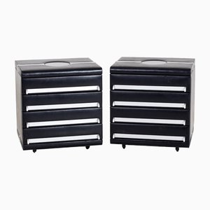 Leather-Covered Filing Cabinets, Late 20th Century, Set of 2-VEI-1402606