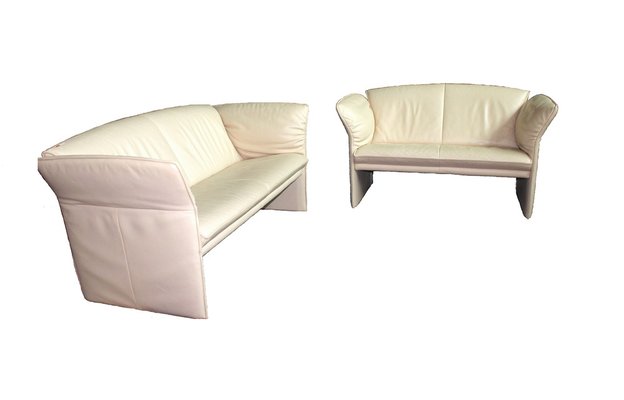 Leather Cream White Jr 2700 Sofas in 2 Sizes from Jori, Set of 2-CXT-1175063