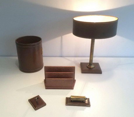 Leather Desktop Accessories, 1970s, Set of 5-BA-1365707