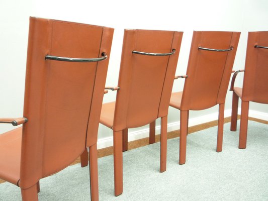 Leather Dining Chairs by Carlo Bartoli for Matteo Grassi, 1980s, Set of 6-UG-1311134