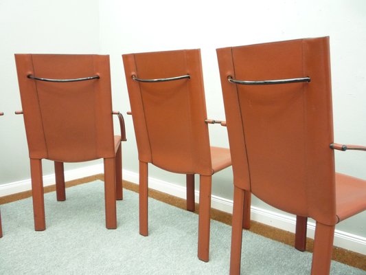 Leather Dining Chairs by Carlo Bartoli for Matteo Grassi, 1980s, Set of 6-UG-1311134