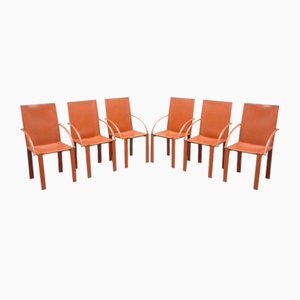 Leather Dining Chairs by Carlo Bartoli for Matteo Grassi, 1980s, Set of 6-UG-1311134