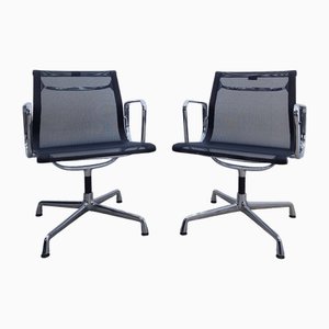 Leather Ea 107 Desk Chairs by Eames for H. Miller, Set of 2-BVM-1983672