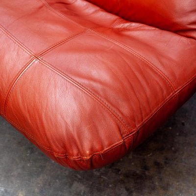 Leather & Fiberglass Lounge Chair, 1970s-QVY-1388602