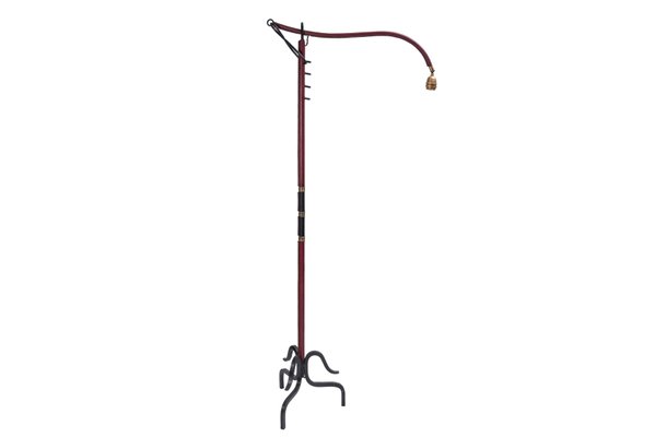 Leather Floor Lamp by Jacques Adnet, 1950s-VRR-734274