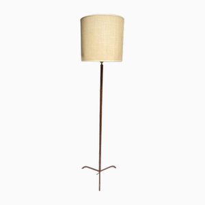 Leather Floor Lamp by Jacques Adnet, 1950s-VRR-1718618