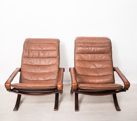 Leather Folding Armchairs, Set of 2-NZV-1066797