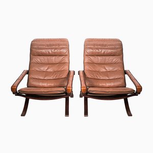 Leather Folding Armchairs, Set of 2-NZV-1066797