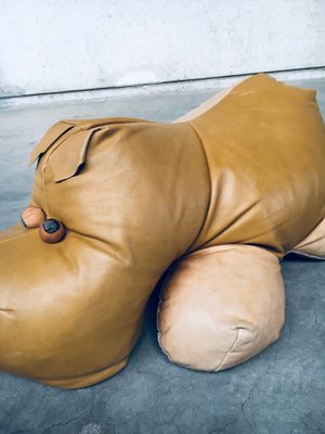 Leather Hippo Hippopotamus Footstool, 1970s-RQV-1823501