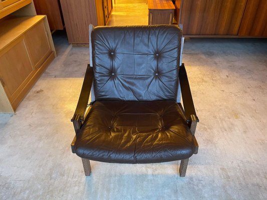 Leather Hunter Chair by Torbjorn Afdal for Bruksbo, 1960s-WSA-854055