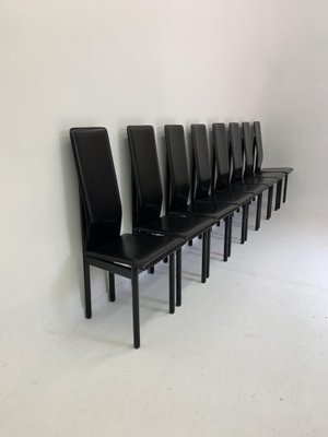 Leather Italian Pozzi Chairs, 1980s, Set of 8-BGP-1008131