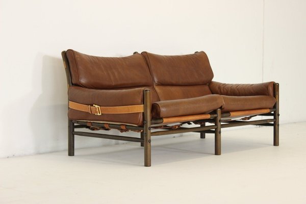 Leather Kontiki Sofa & Coffee Table from Arne Norell Ab, 1970s, Set of 2-VGV-1721542