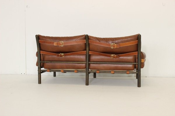 Leather Kontiki Sofa & Coffee Table from Arne Norell Ab, 1970s, Set of 2-VGV-1721542