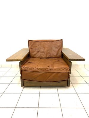 Leather Living Room Set by Hämeen Kalustaja, Finland, 1970s, Set of 3-TZ-1092361