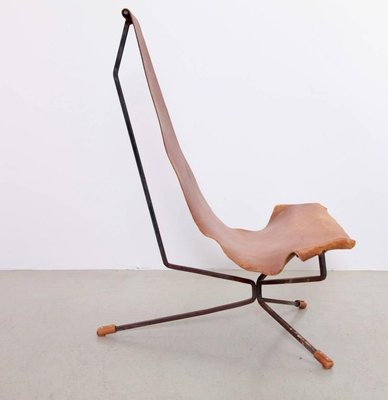 Leather Lotus Lounge Chair by Dan Wenger, 1970s-SFD-631781