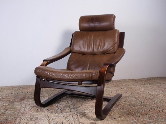 Leather Lounge Chair by Åke Fribytter for Nelo Möbel, 1970s-QNP-1844218