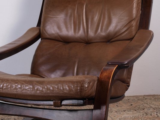 Leather Lounge Chair by Åke Fribytter for Nelo Möbel, 1970s-QNP-1844218