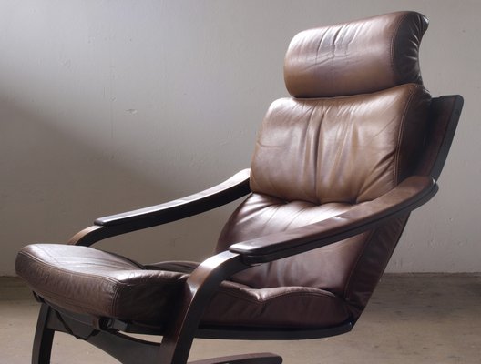 Leather Lounge Chair by Åke Fribytter for Nelo Möbel, 1970s-QNP-1844218