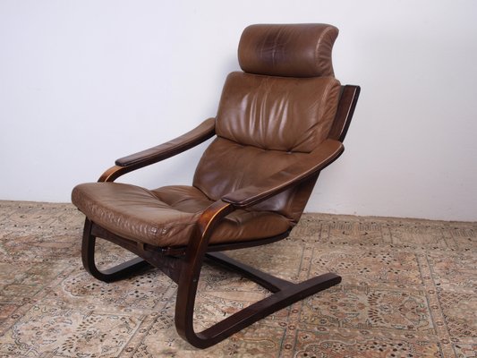 Leather Lounge Chair by Åke Fribytter for Nelo Möbel, 1970s-QNP-1844218