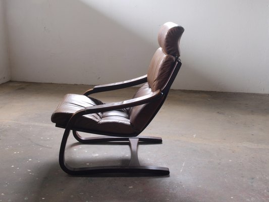 Leather Lounge Chair by Åke Fribytter for Nelo Möbel, 1970s-QNP-1844218